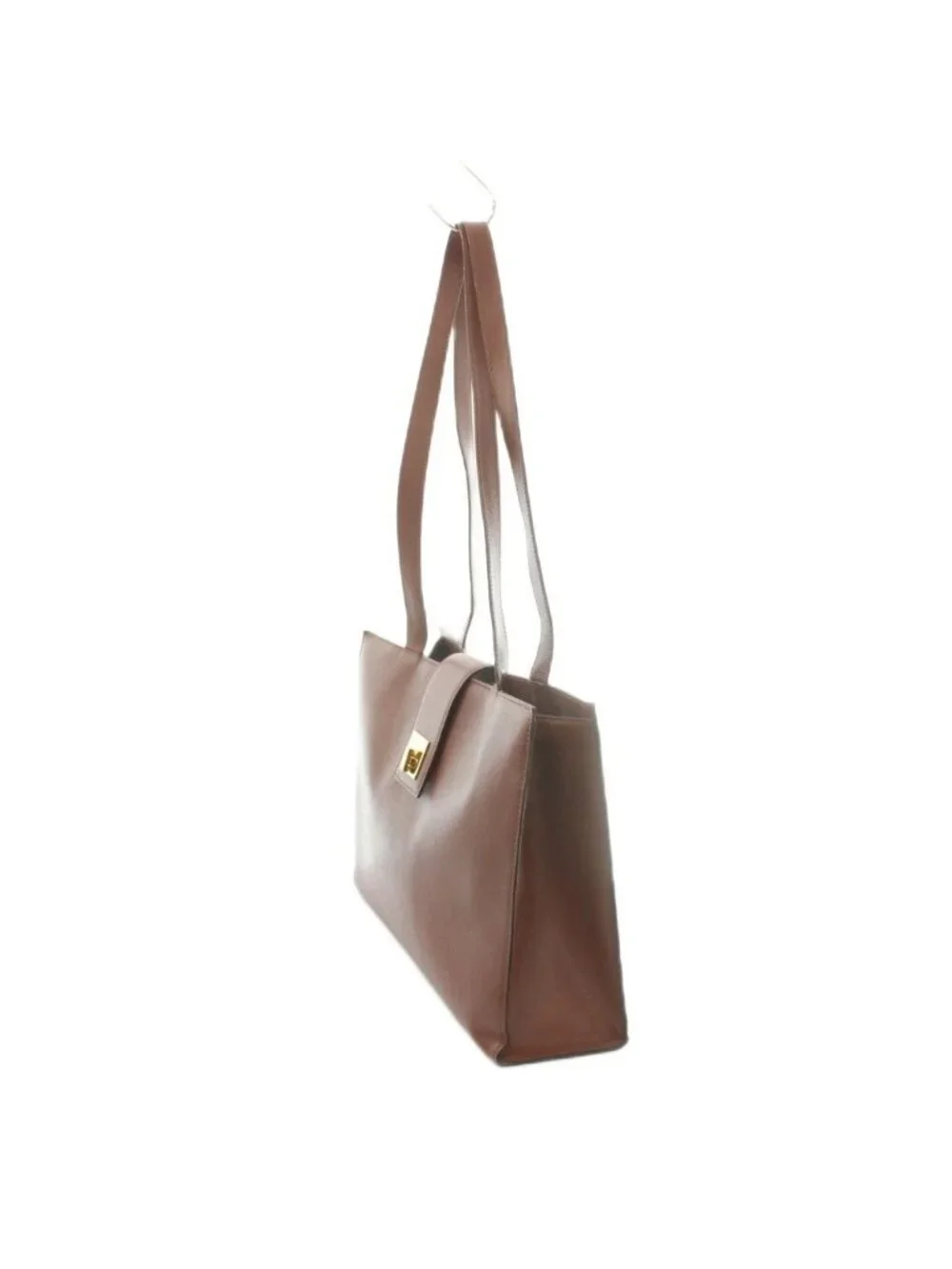 Celine Turnlock Tote Leather Brown